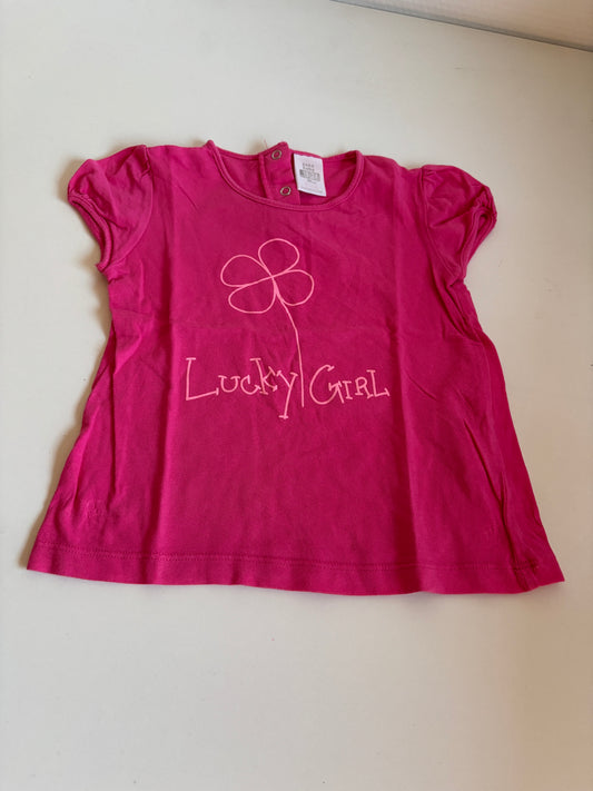 Roze T-shirt "Lucky girl"