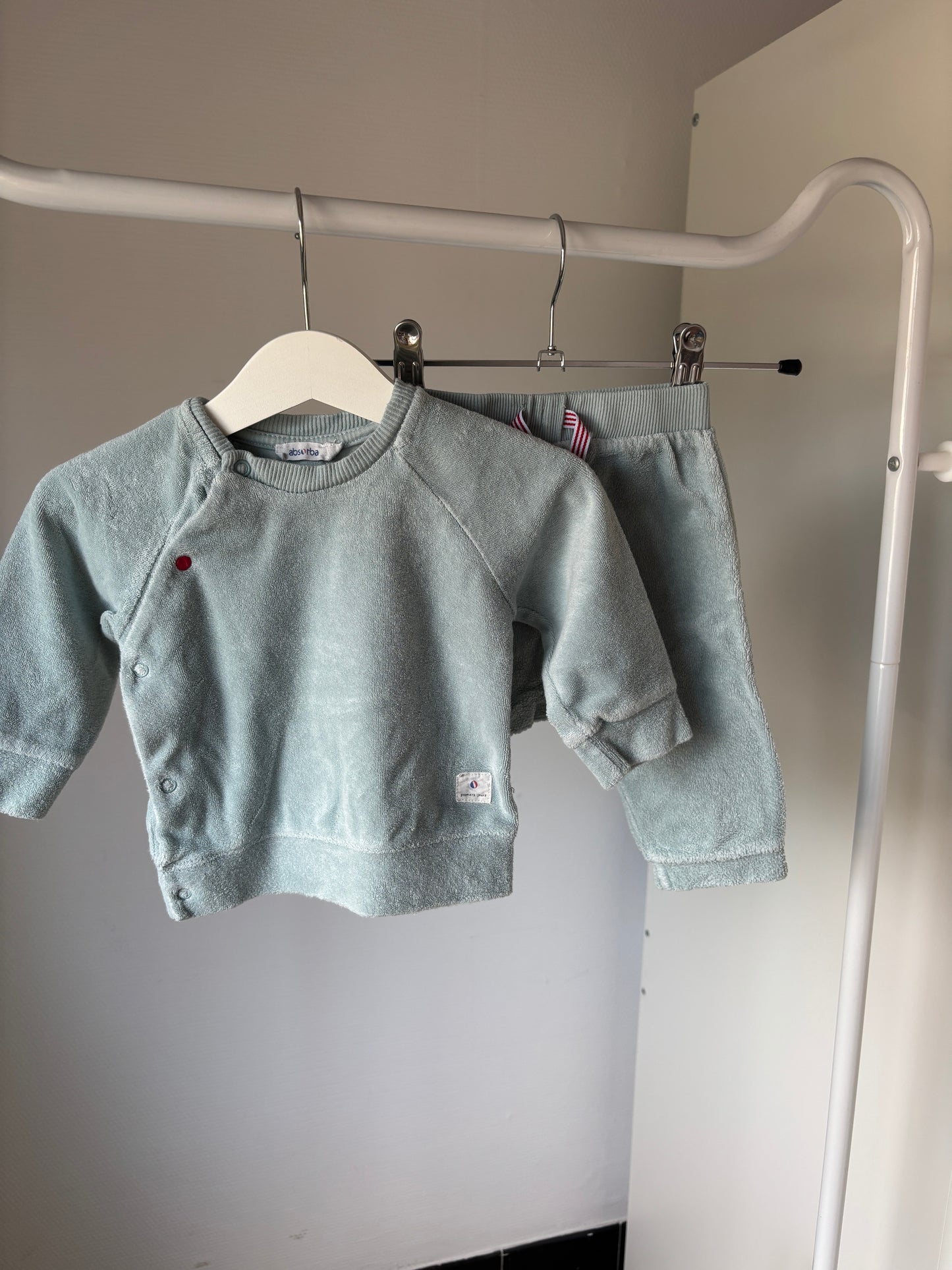 Lichtblauw setje in badstof