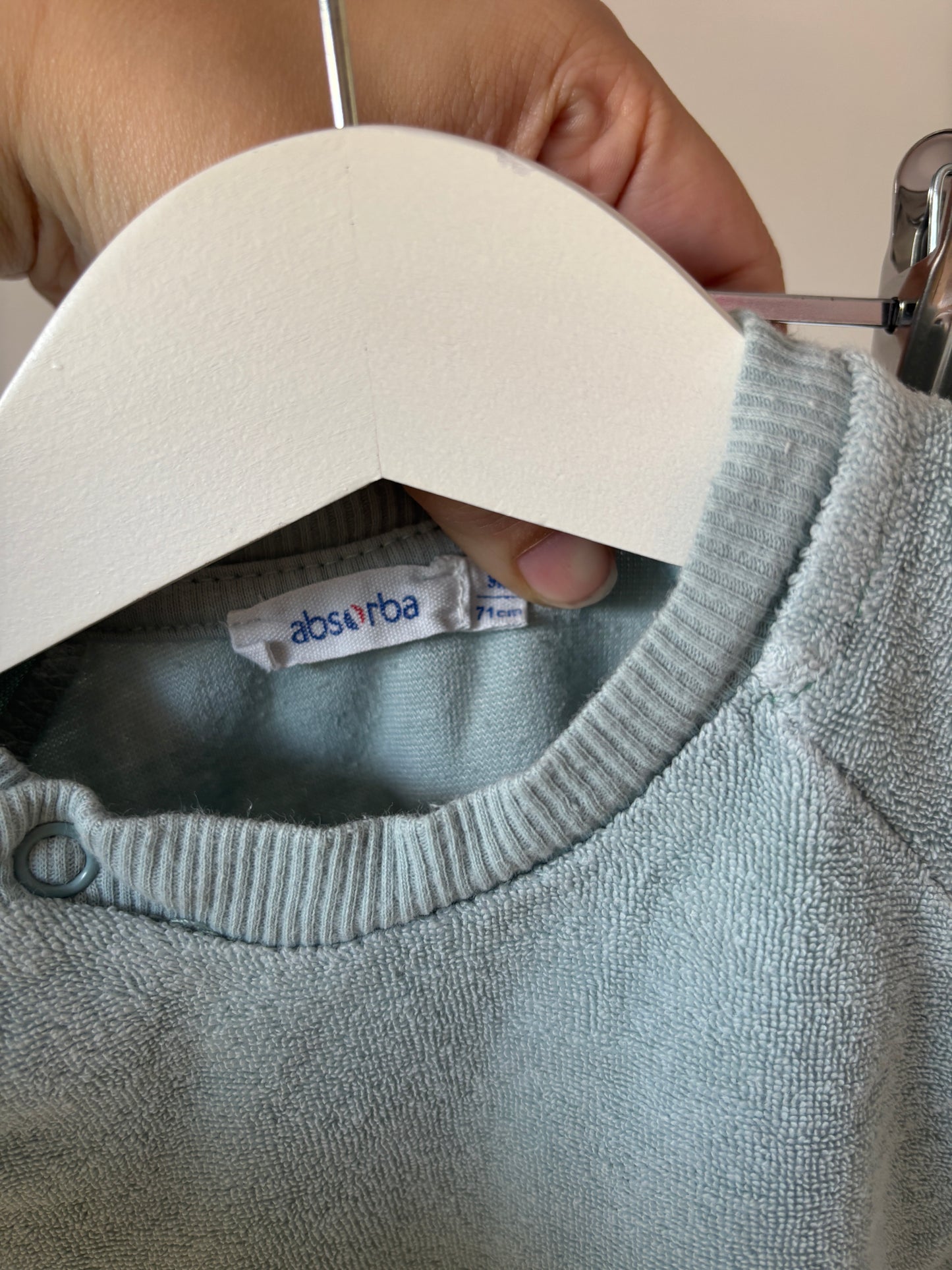 Lichtblauw setje in badstof