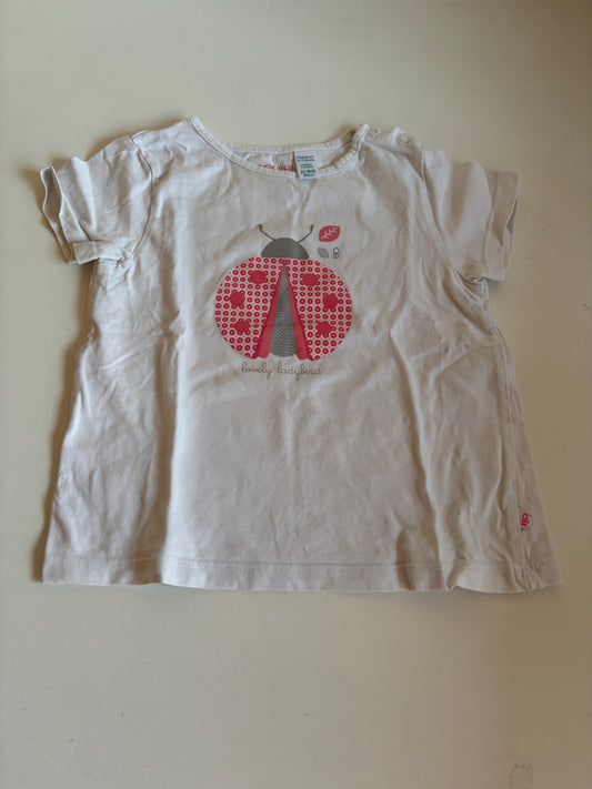 Witte T-shirt met lieveheersbeestje