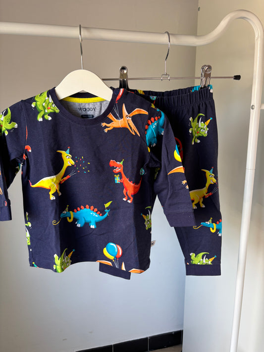 Marineblauwe tweedelige pyjama