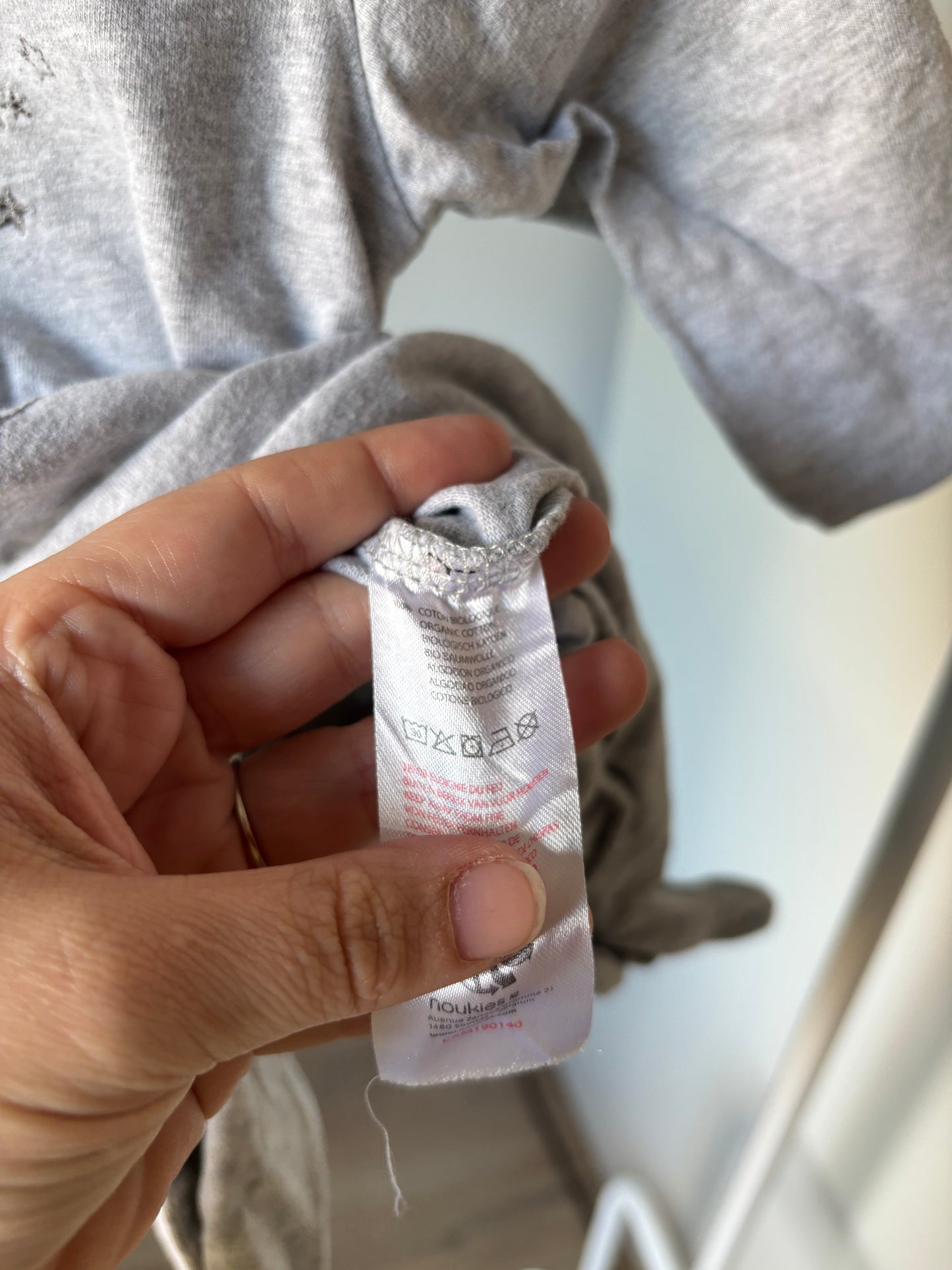 Lichtgrijze eendelige pyjama