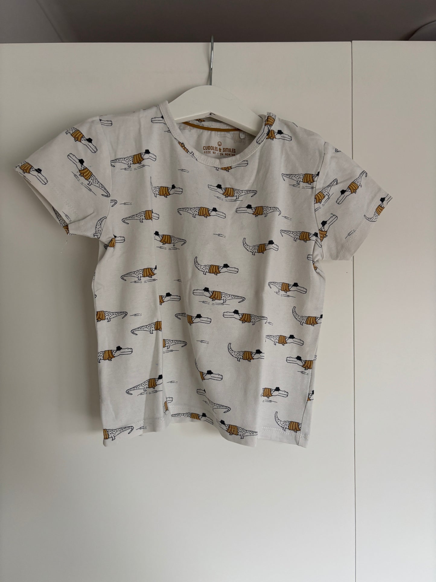 Witte T-shirt met krokodillen