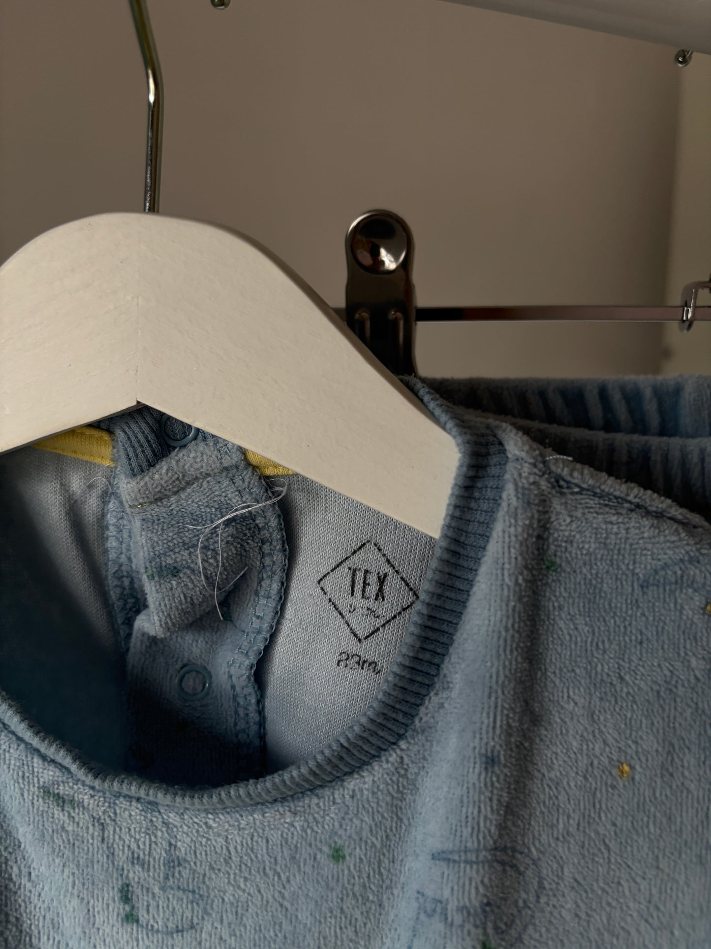 Lichtblauwe tweedelige winterpyjama