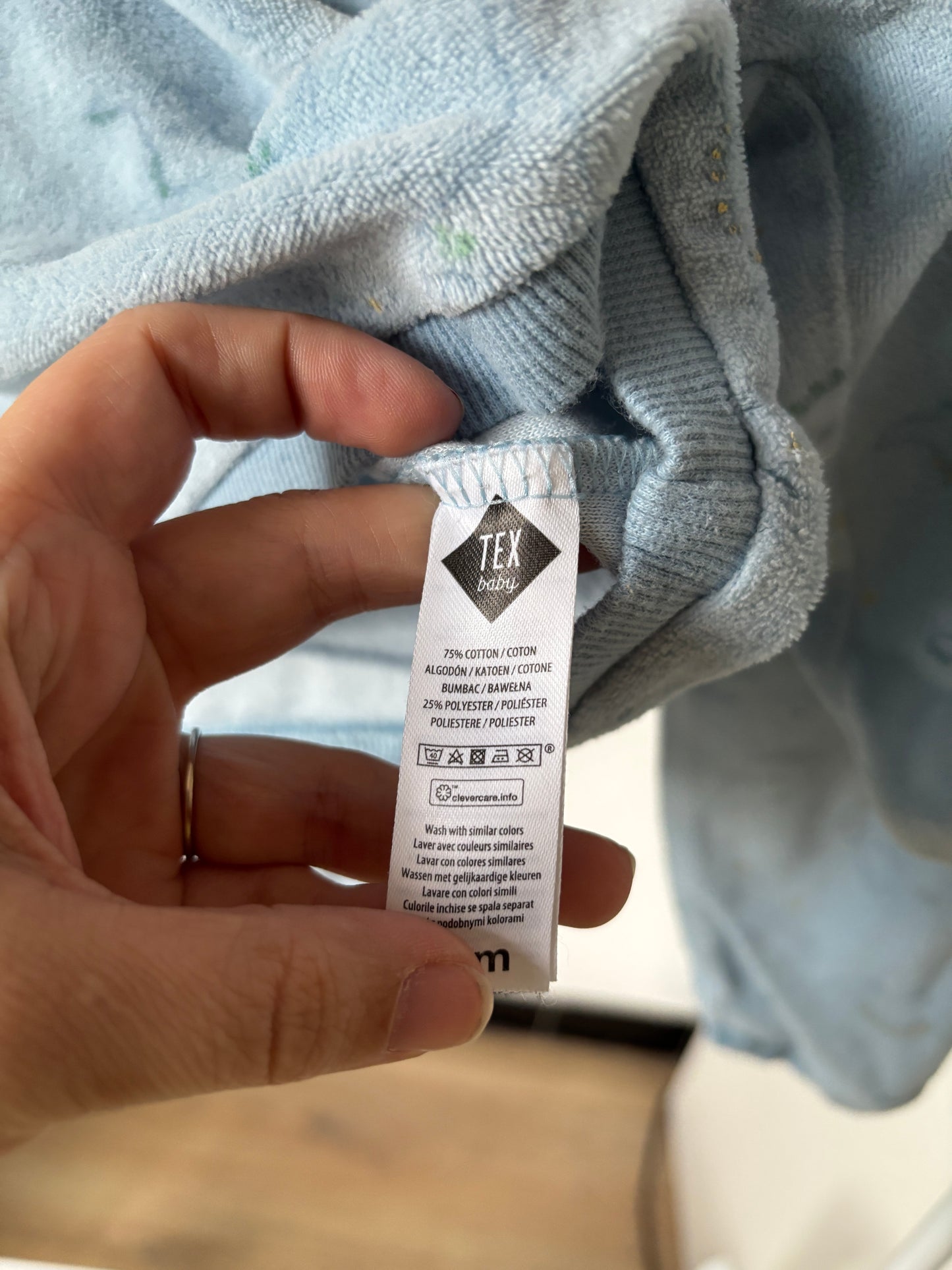 Lichtblauwe tweedelige winterpyjama