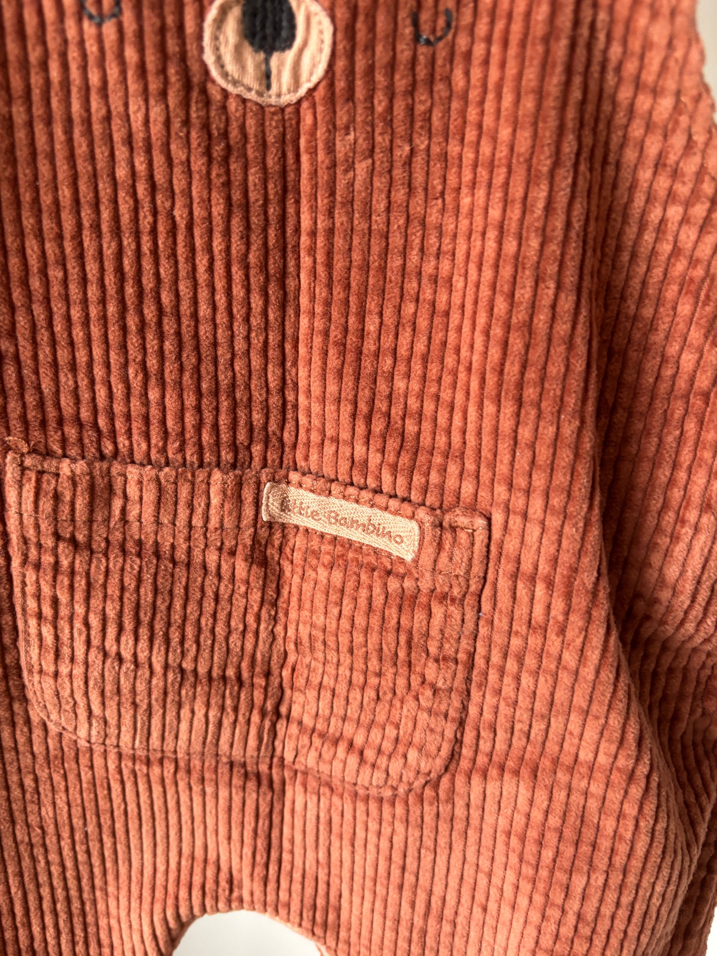 Roestkleurige ribfluwelen salopette