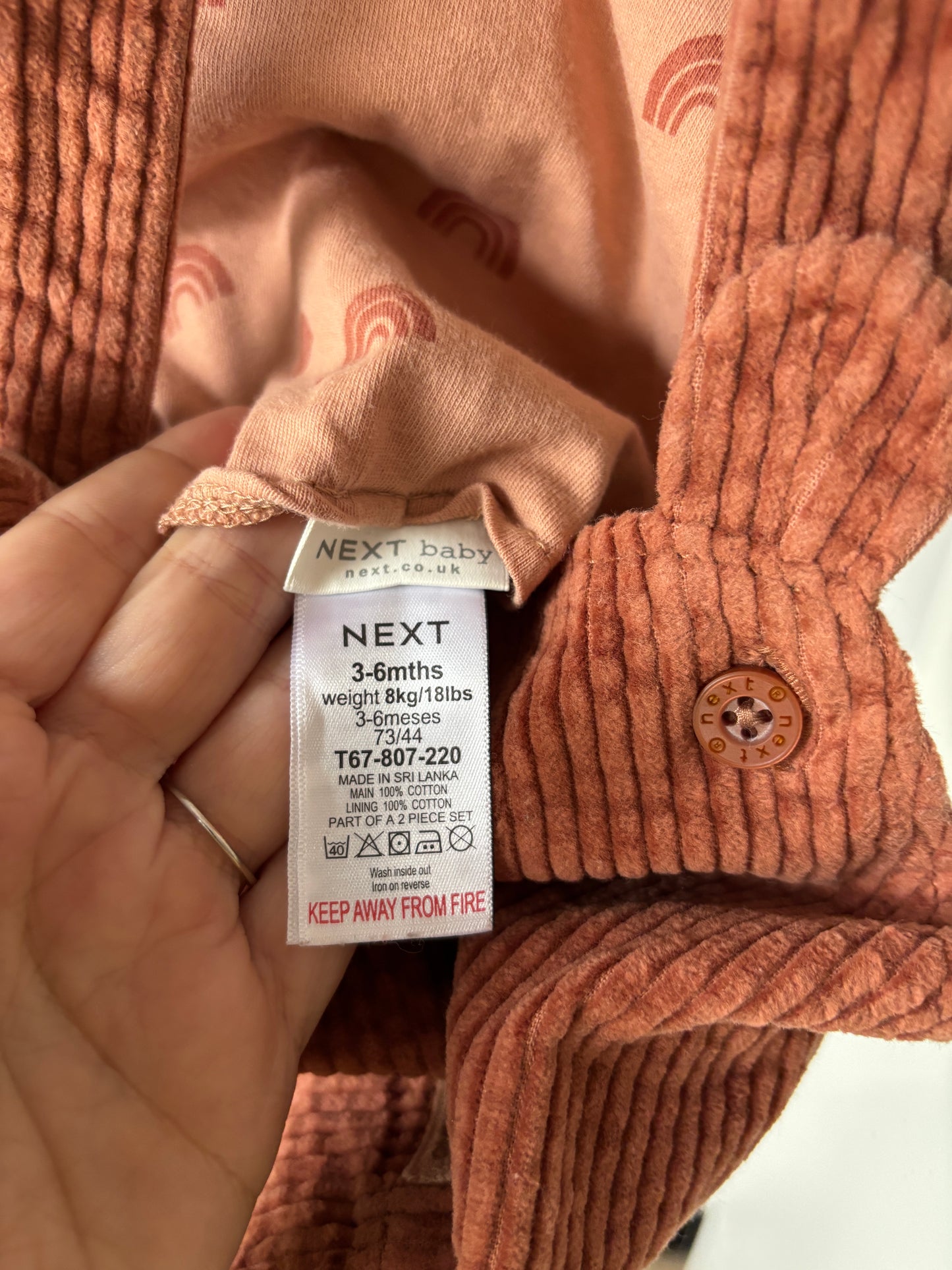 Roestkleurige ribfluwelen salopette