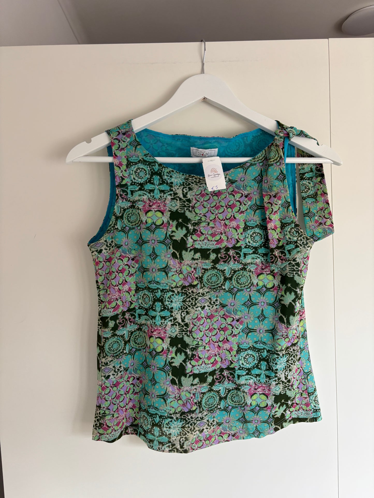 Blauwe bloemenblouse