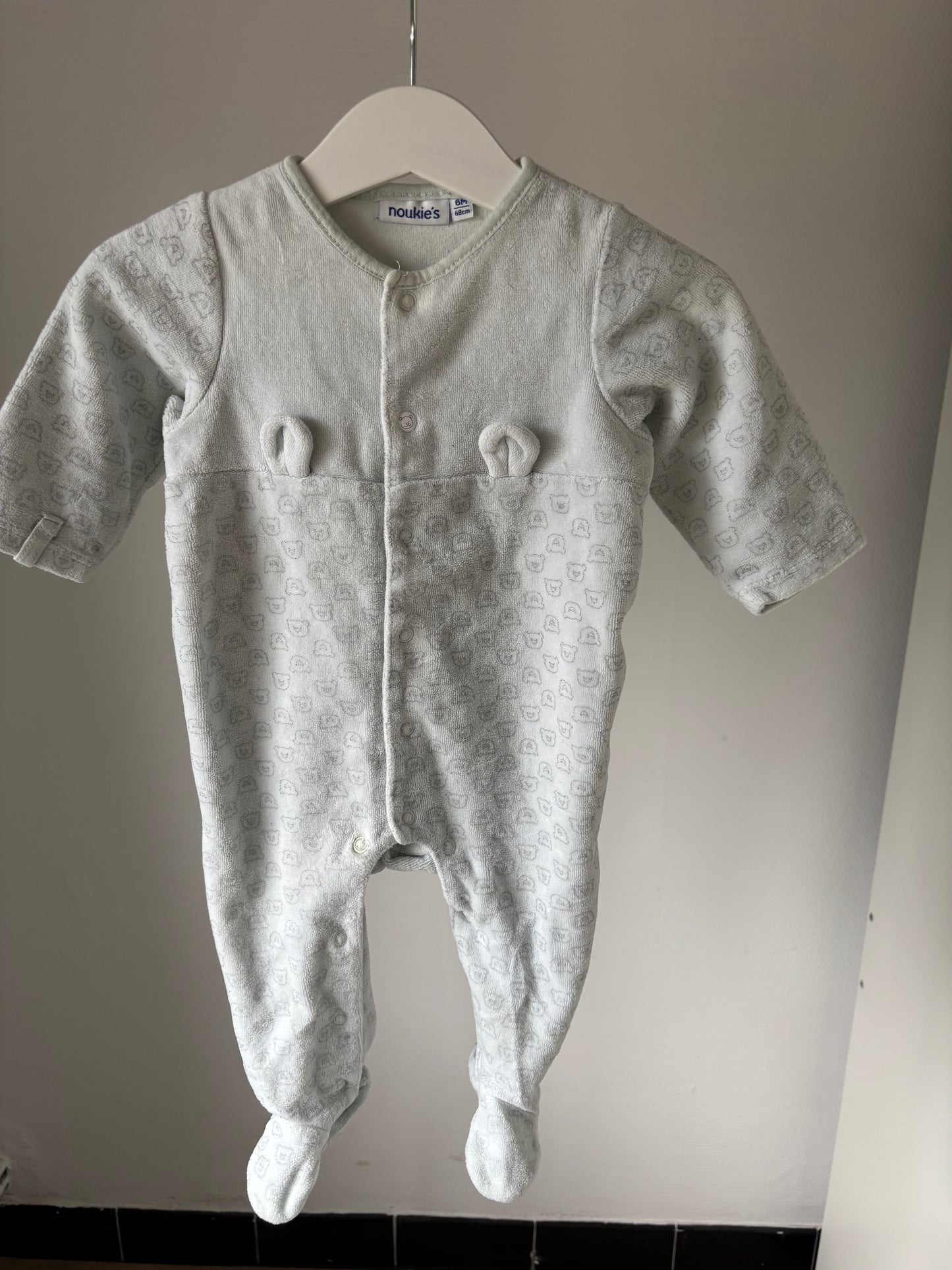 Lichtblauwe eendelige winterpyjama