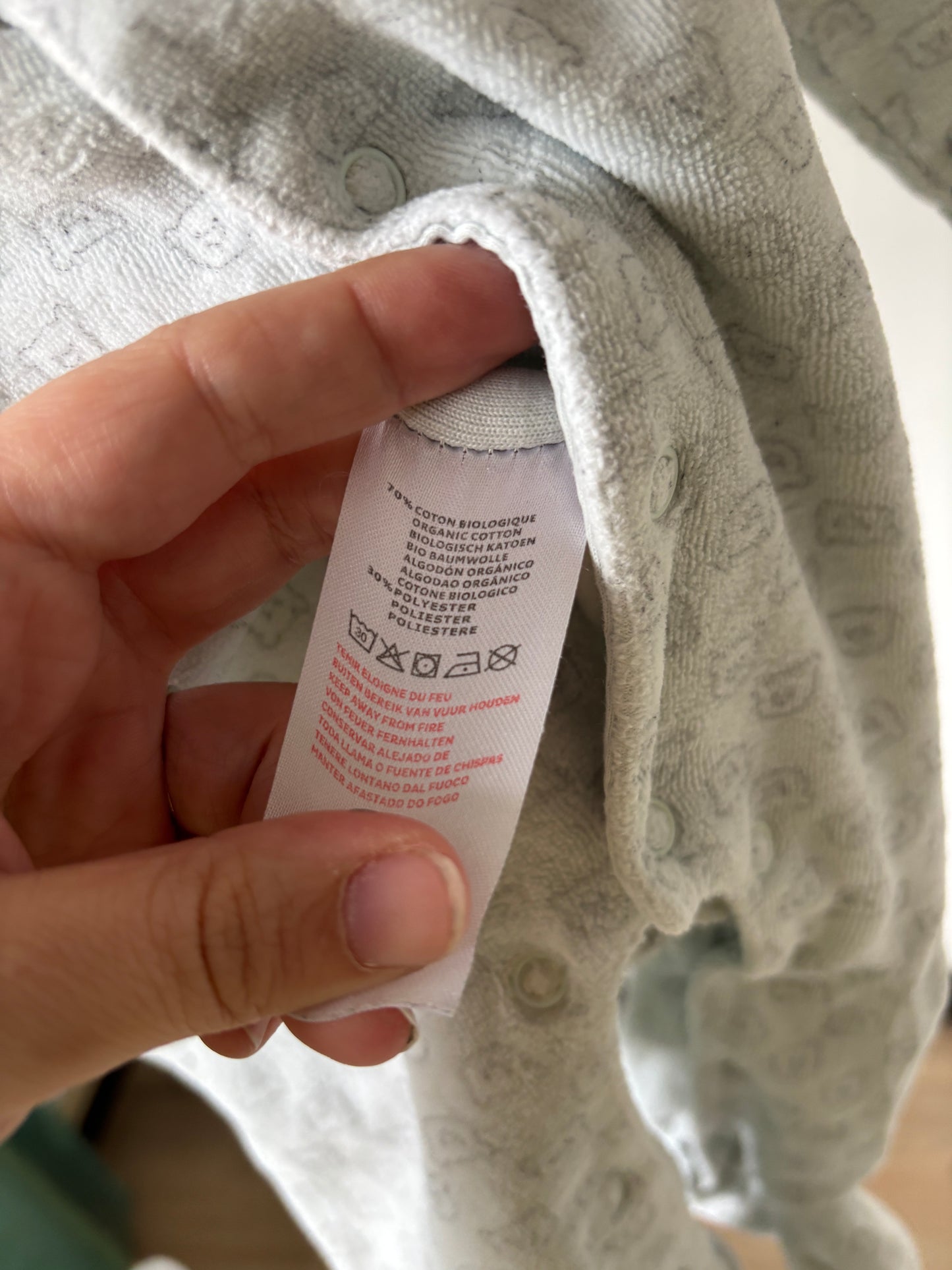 Lichtblauwe eendelige winterpyjama