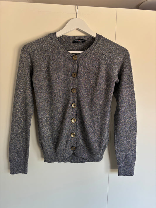 Blauwgouden glittercardigan