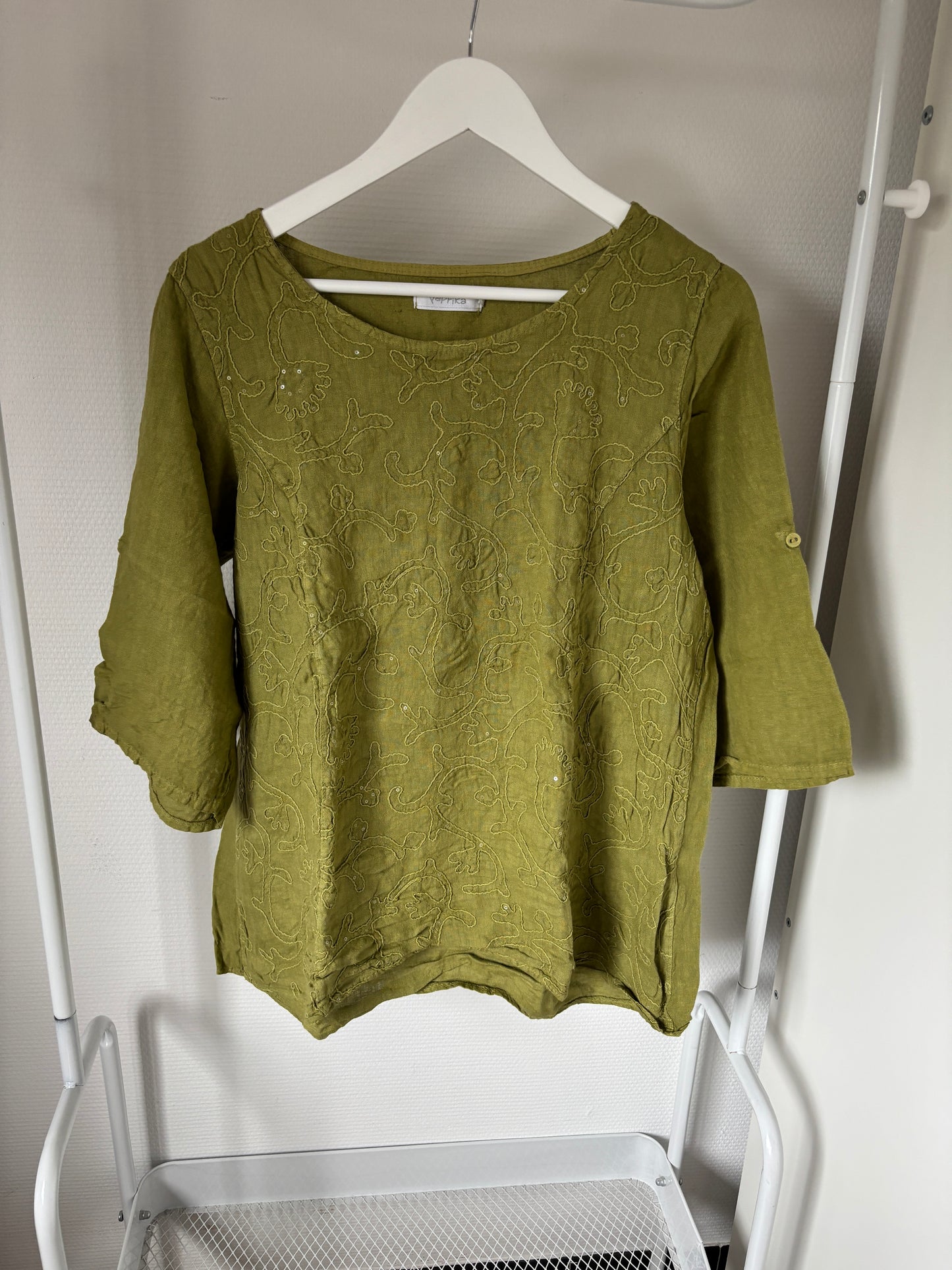 Mosterdgroene blouse