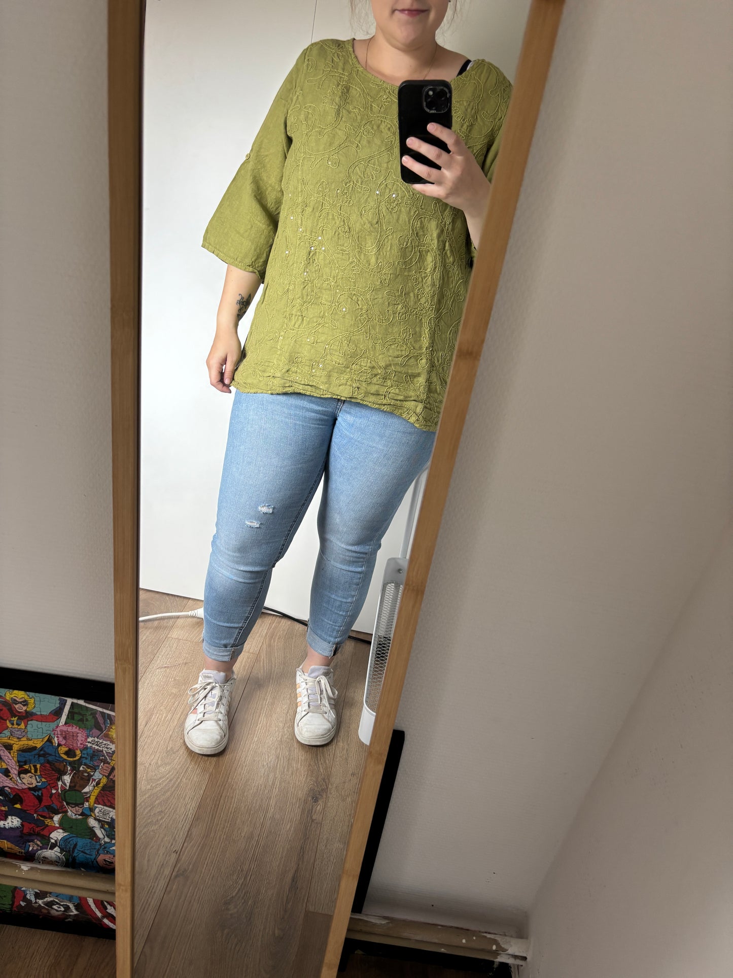 Mosterdgroene blouse