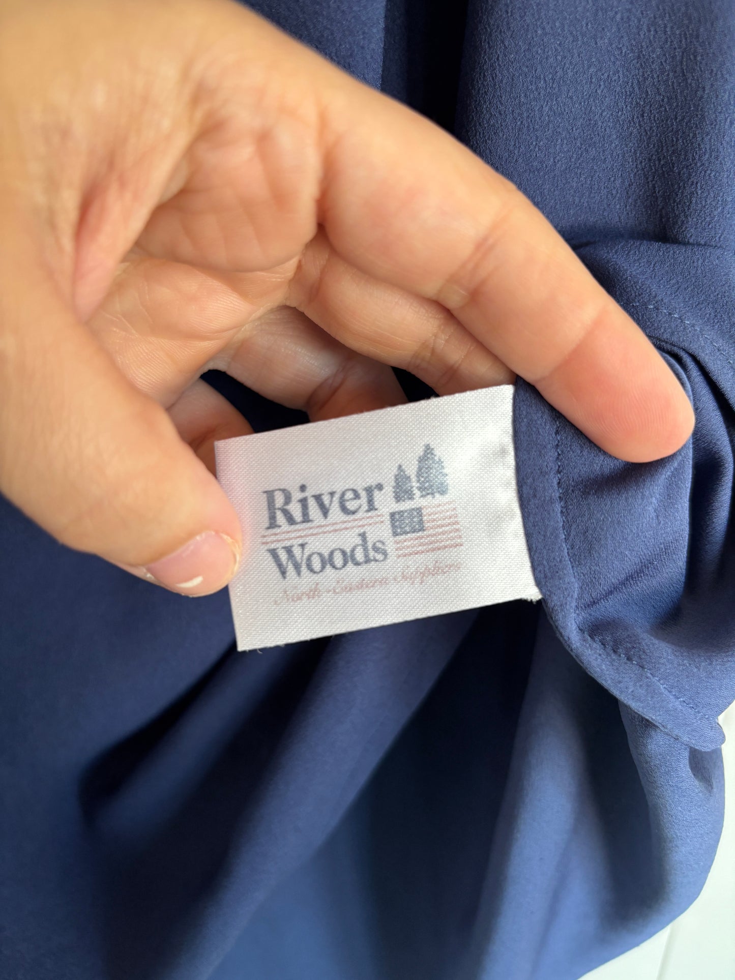 Donkerblauwe mouwloze blouse