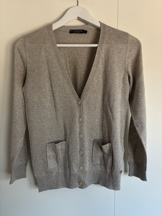 Beige glittercardigan