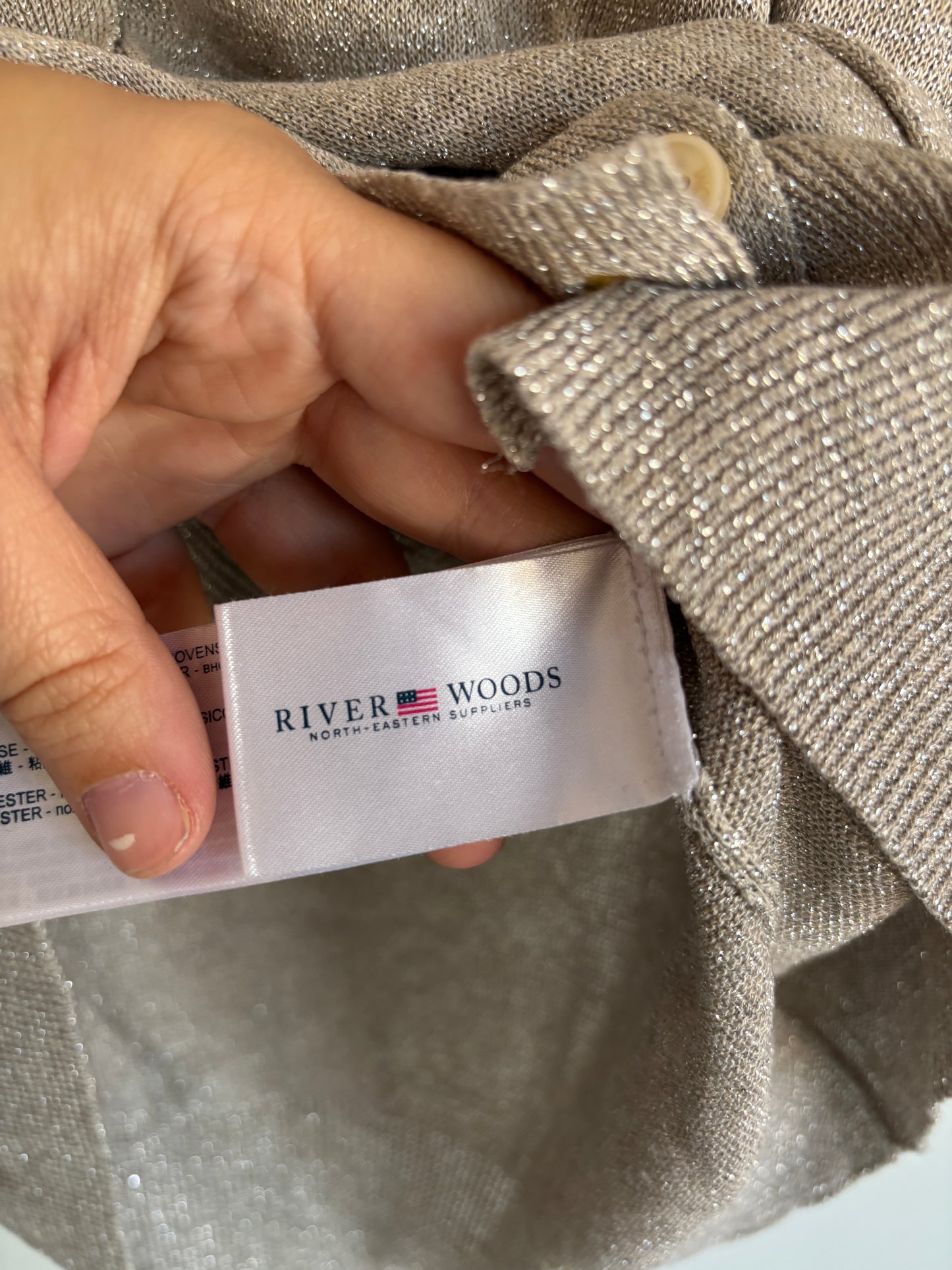 Beige glittercardigan