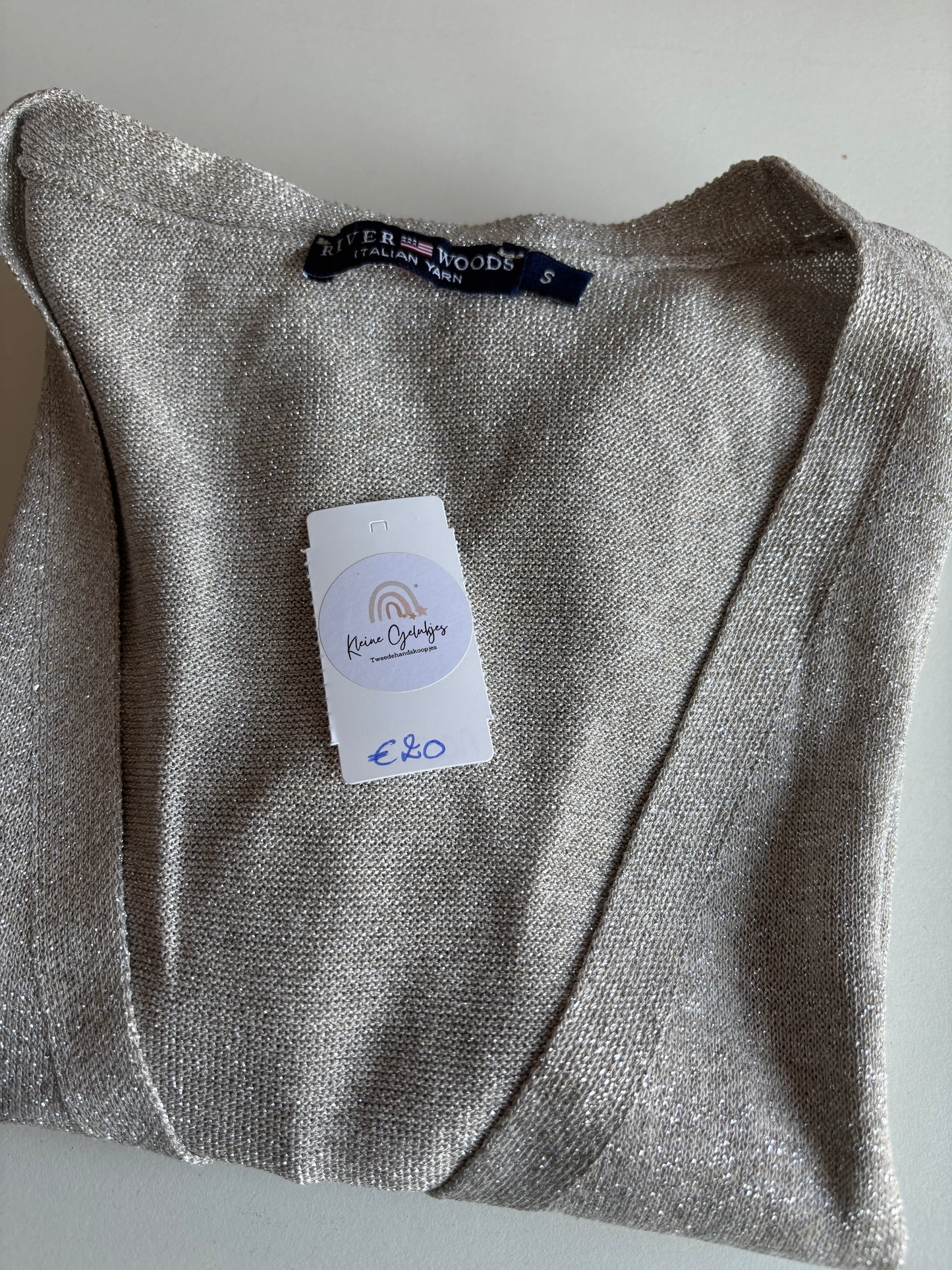 Beige glittercardigan