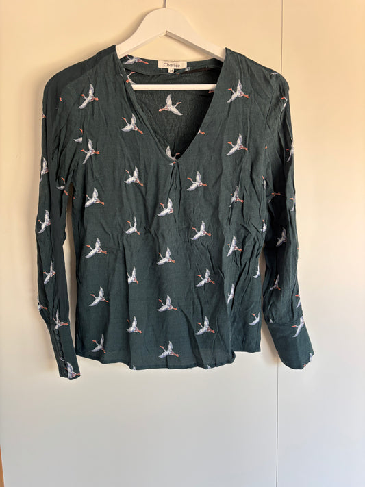 Donkergroene blouse