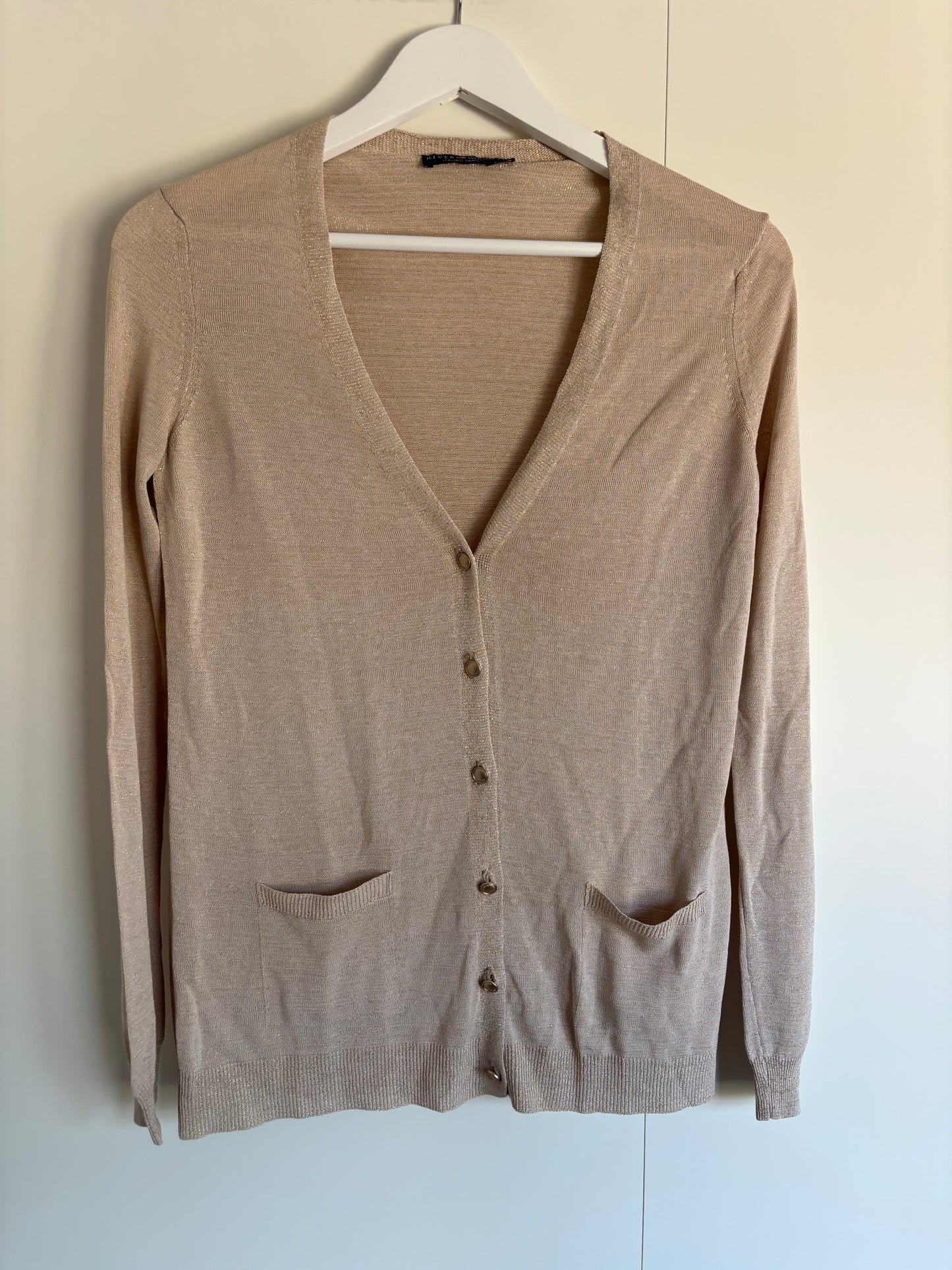 Beige glittercardigan