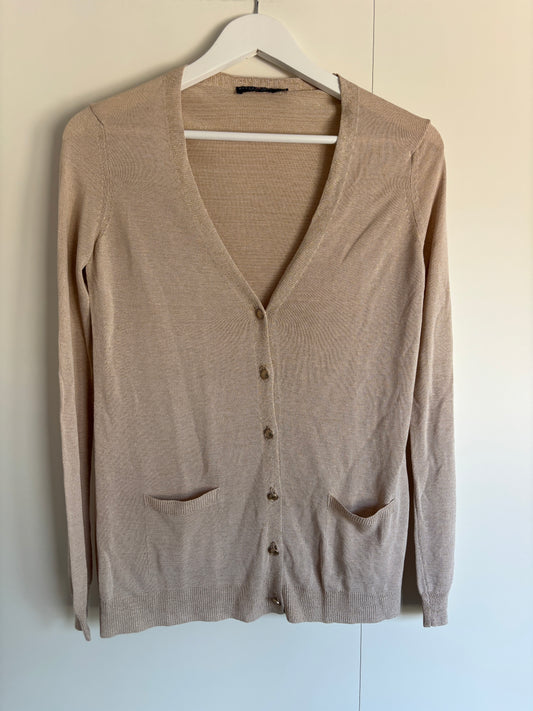 Beige glittercardigan