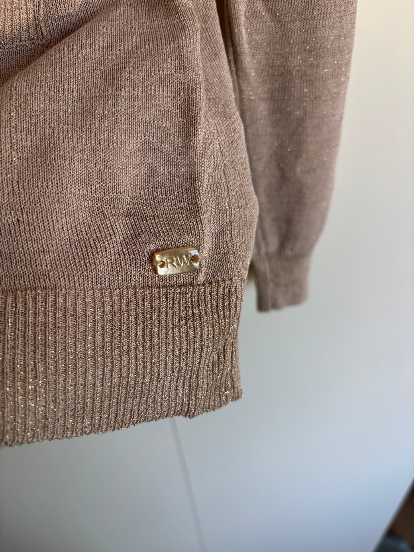 Beige glittercardigan