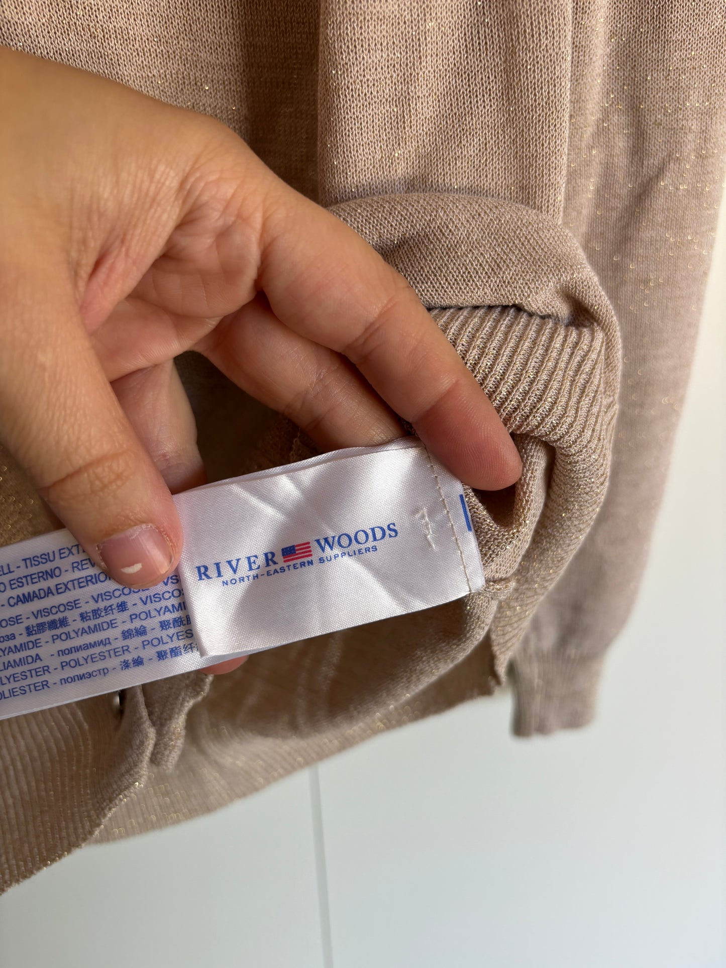 Beige glittercardigan