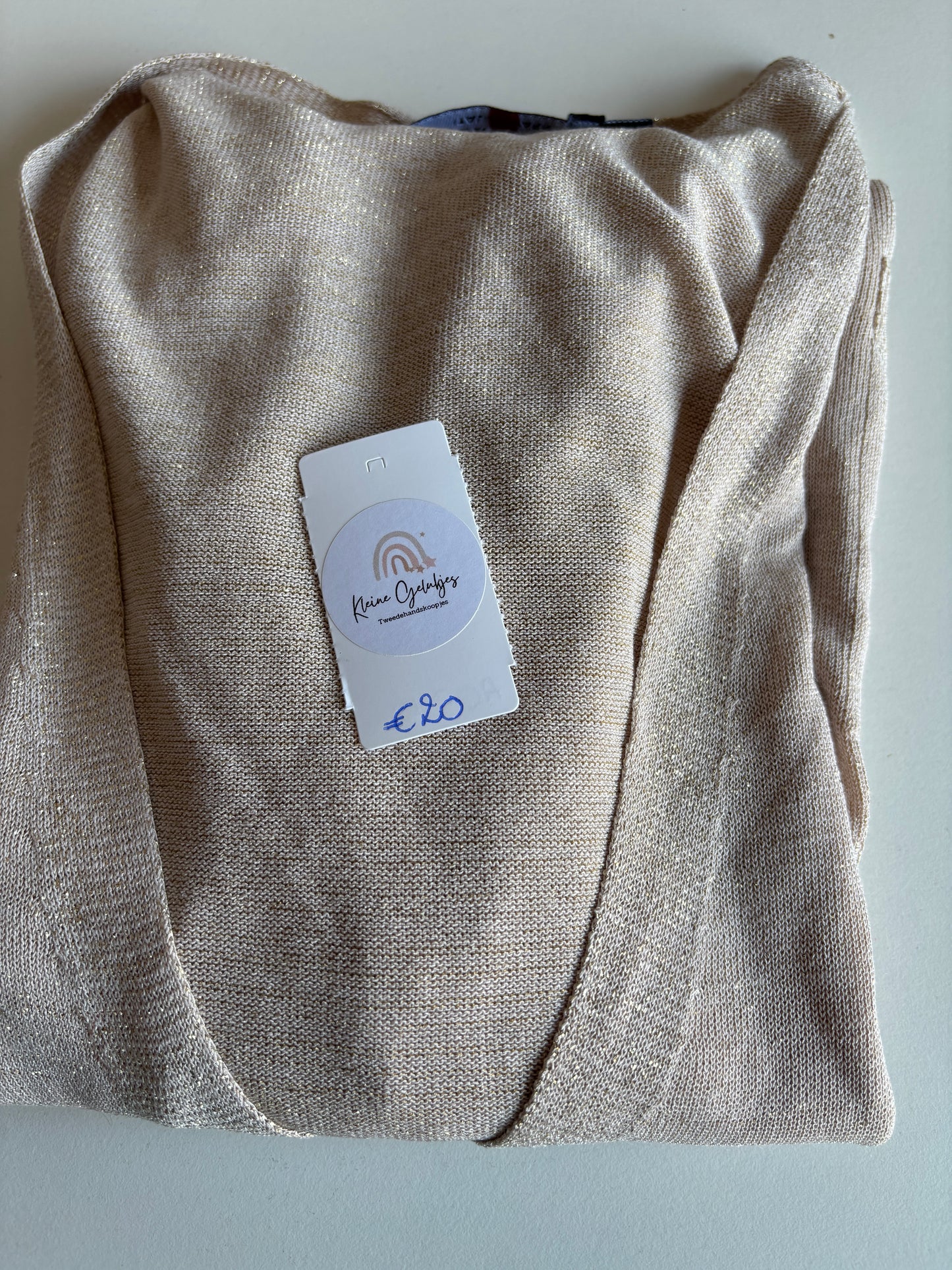 Beige glittercardigan