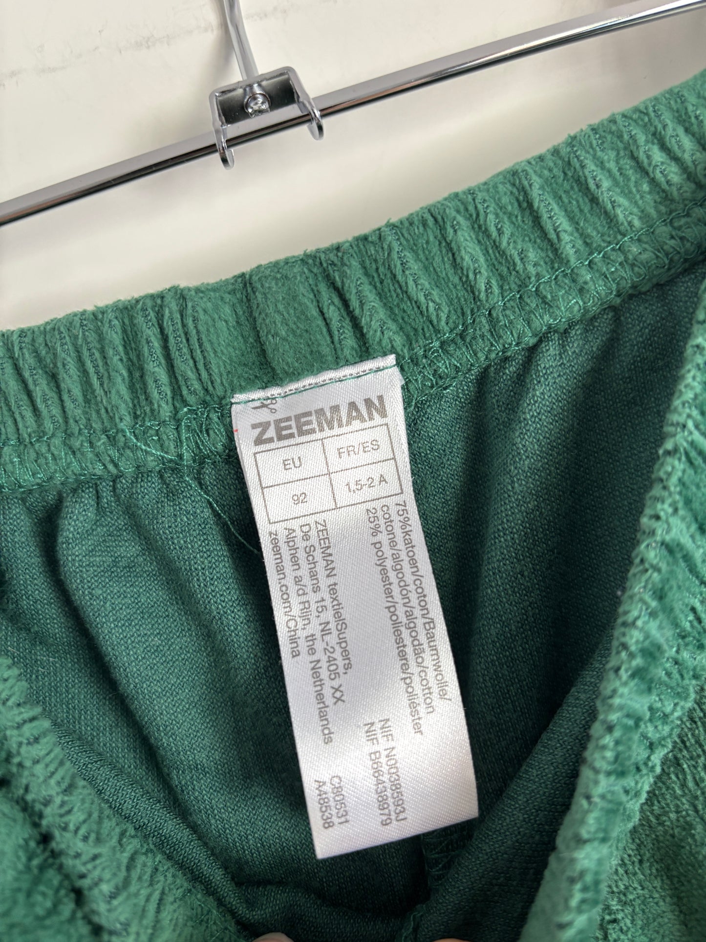 Tweedelige groene winterpyjama