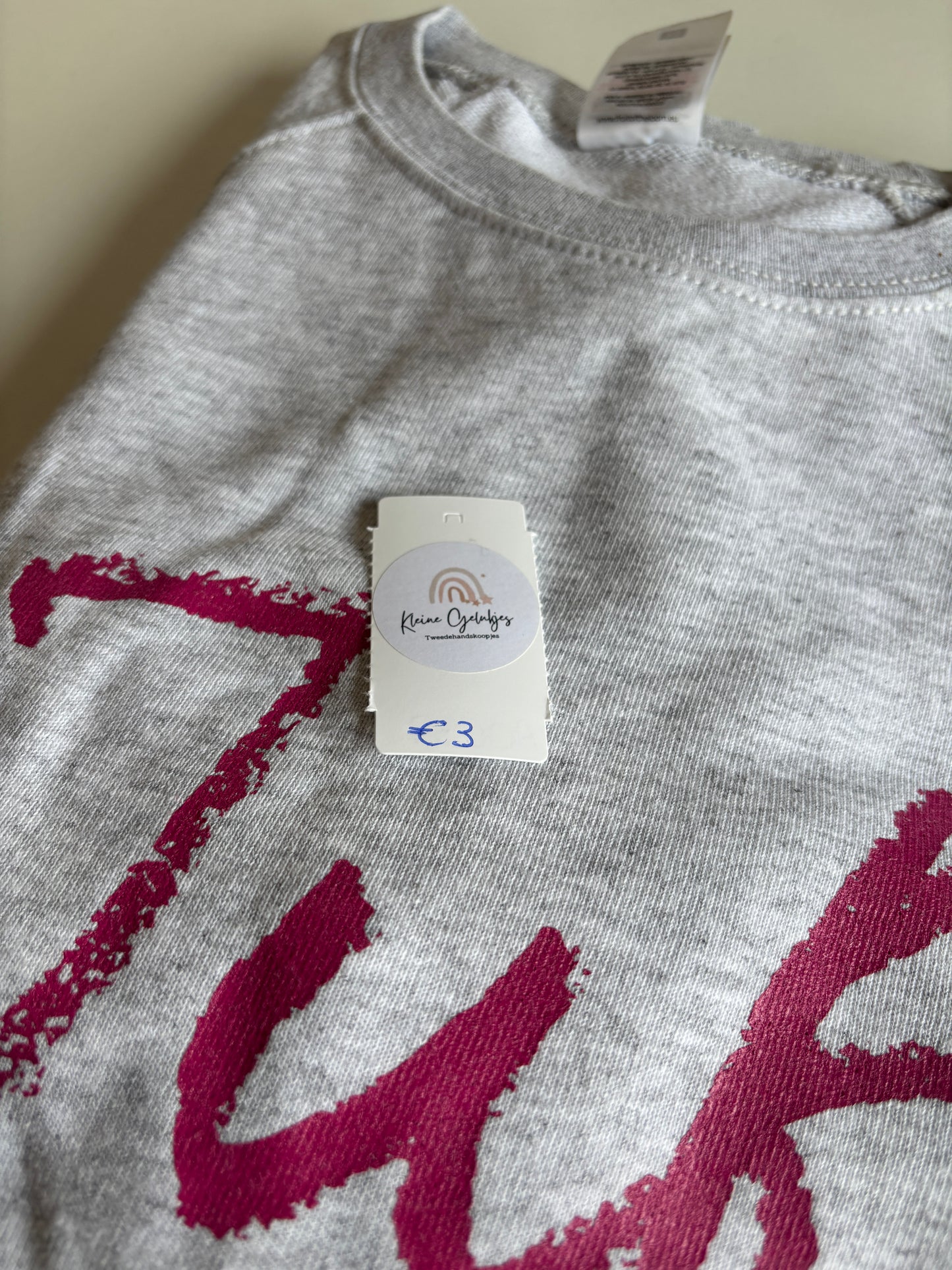 Grijze sweater "Juf."