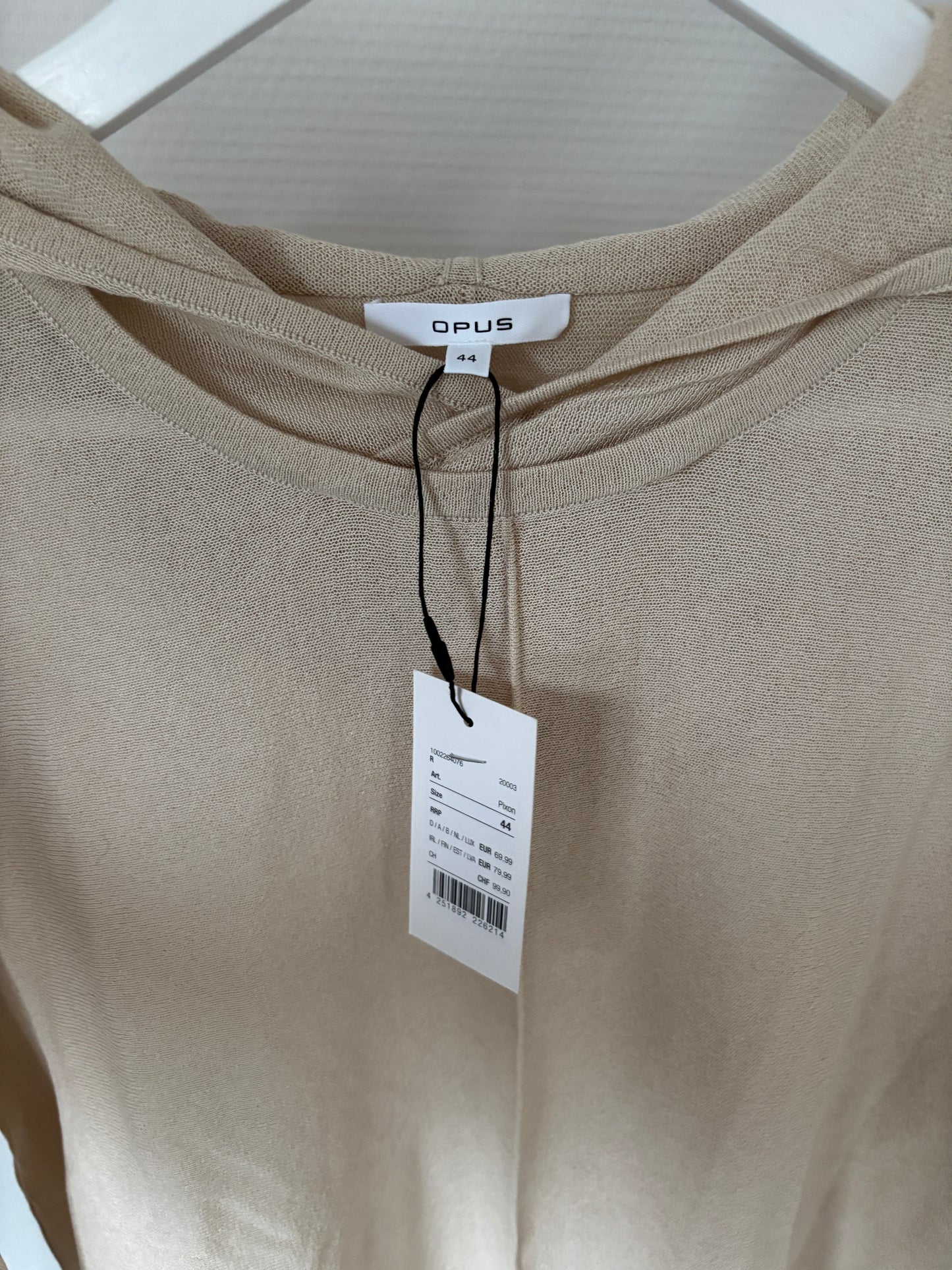 Beige trui met capuchon