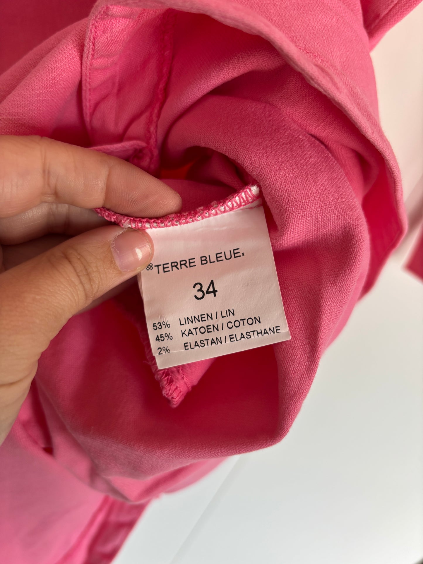 Roze jeansjurk met lange mouwen