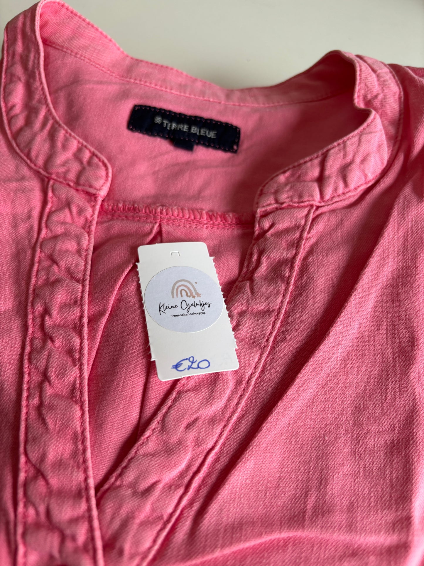 Roze jeansjurk met lange mouwen