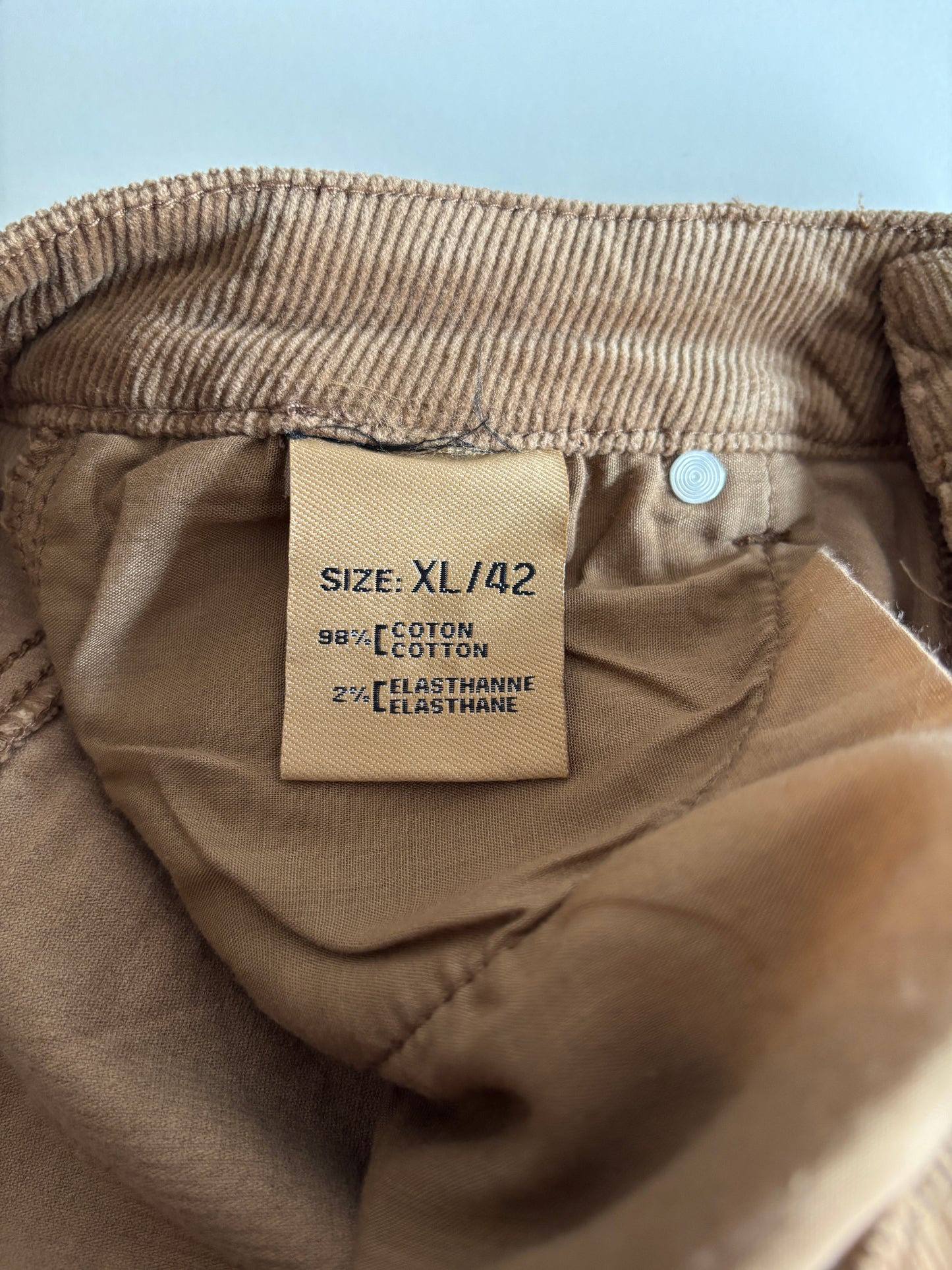 Bruine ribfluwelen broek