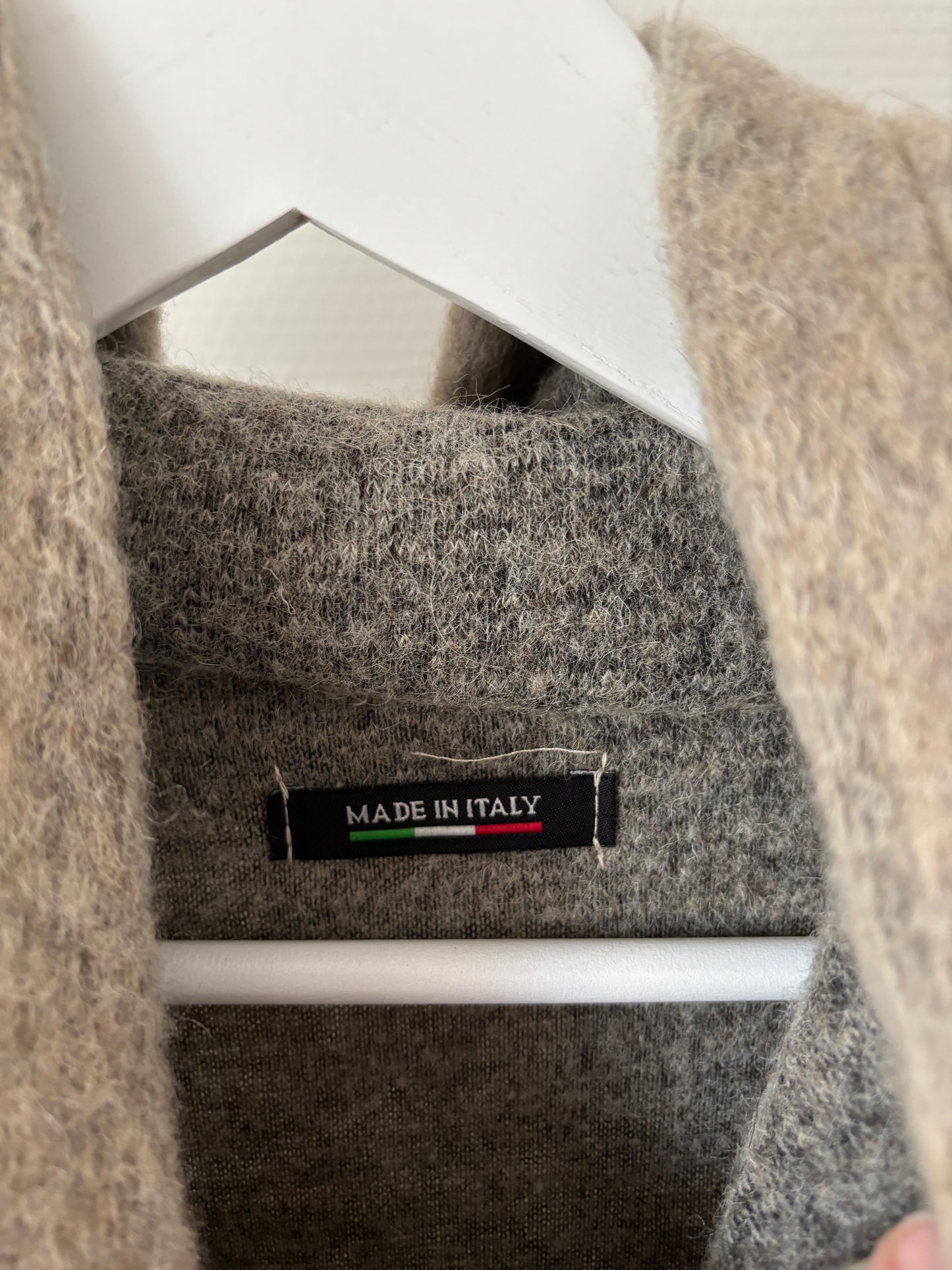 Beige wollen winterjas