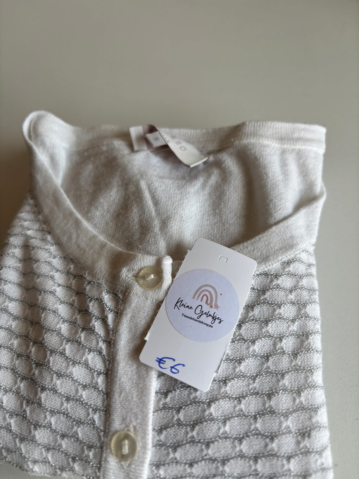 Witte cardigan met halflange mouwen