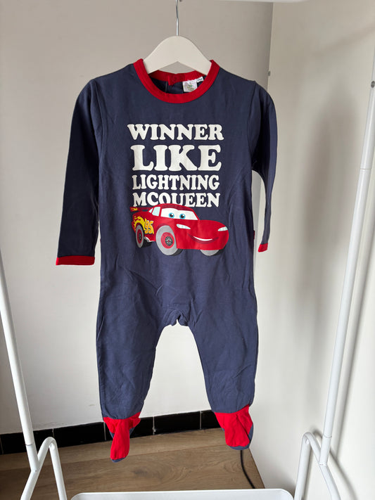 Blauwe eendelige pyjama Cars