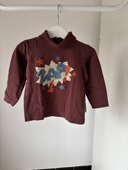 Bruine longsleeve met rolkraag