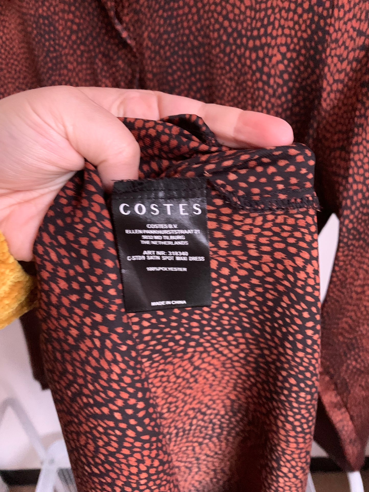 Roestkleurige lange jurk