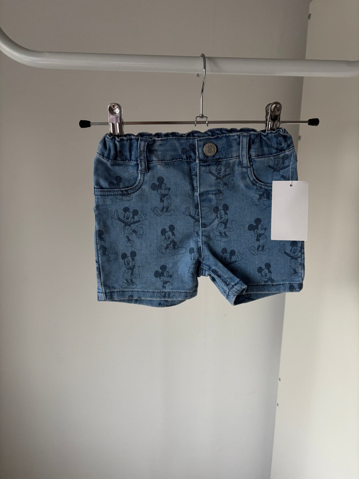 Blauw jeansshortje Mickey Mouse