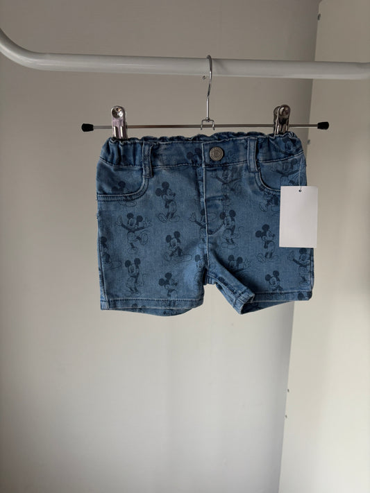 Blauw jeansshortje Mickey Mouse