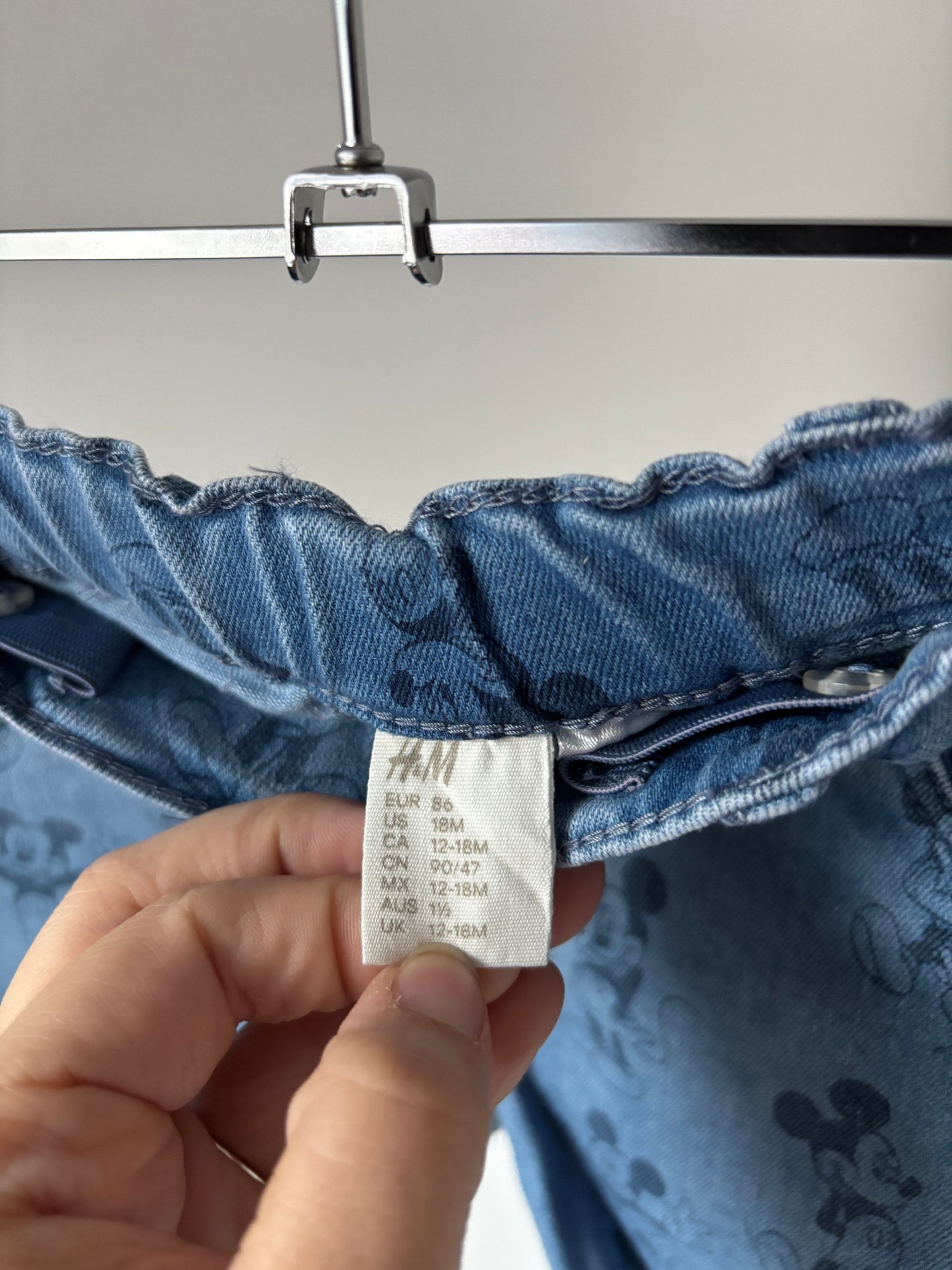 Blauw jeansshortje Mickey Mouse