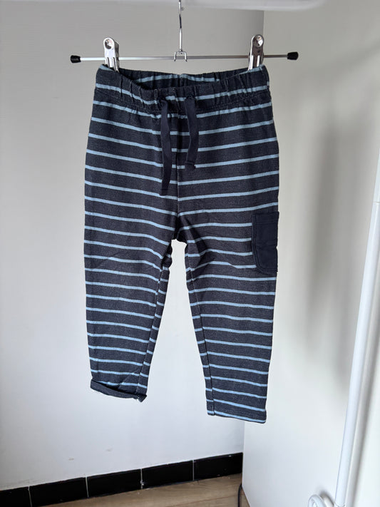 Marineblauwe gestreepte joggingbroek