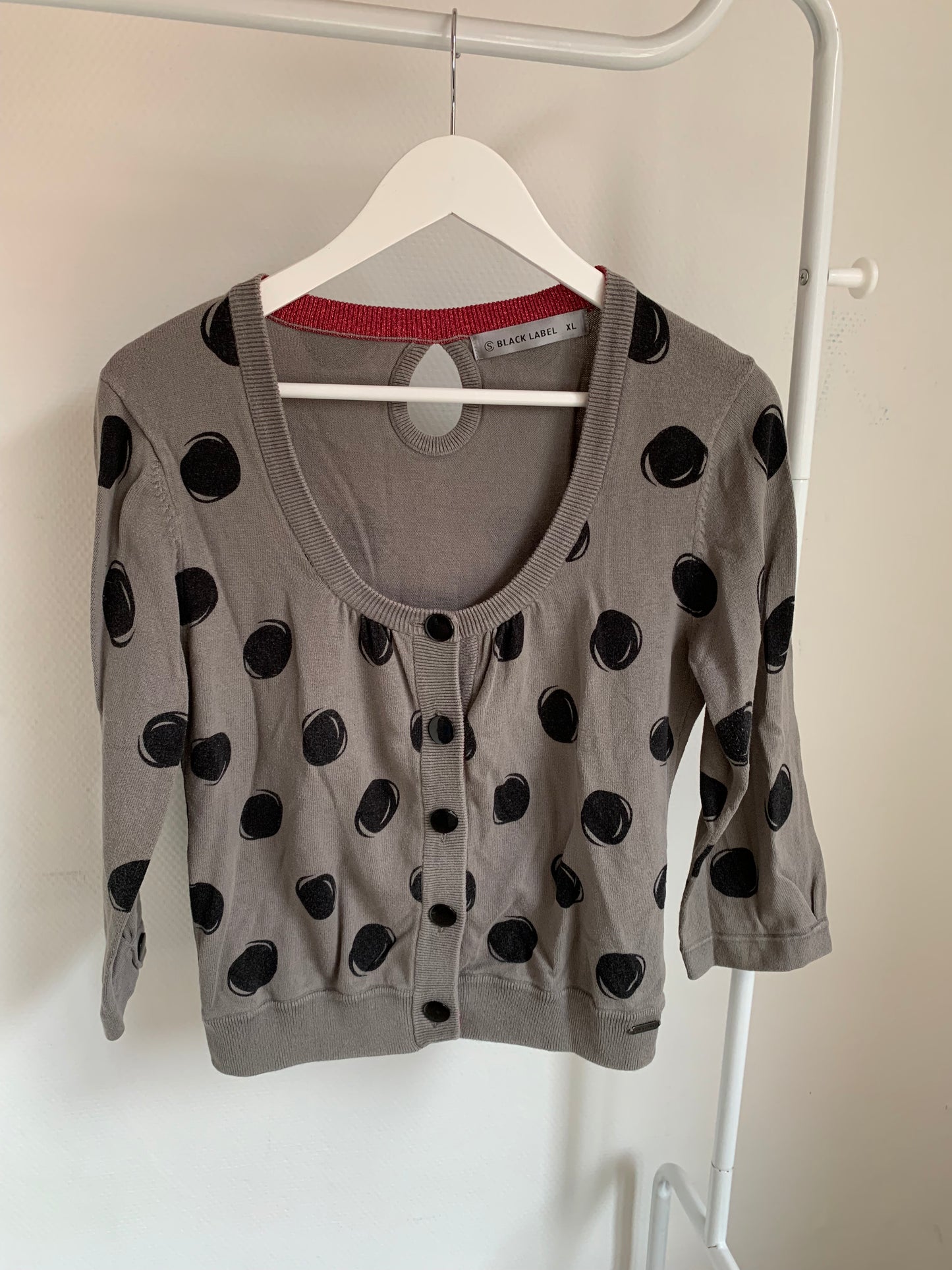 Grijze gestippelde cardigan