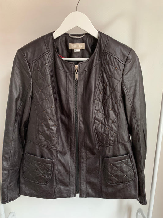 Zwarte imitatielederen jas