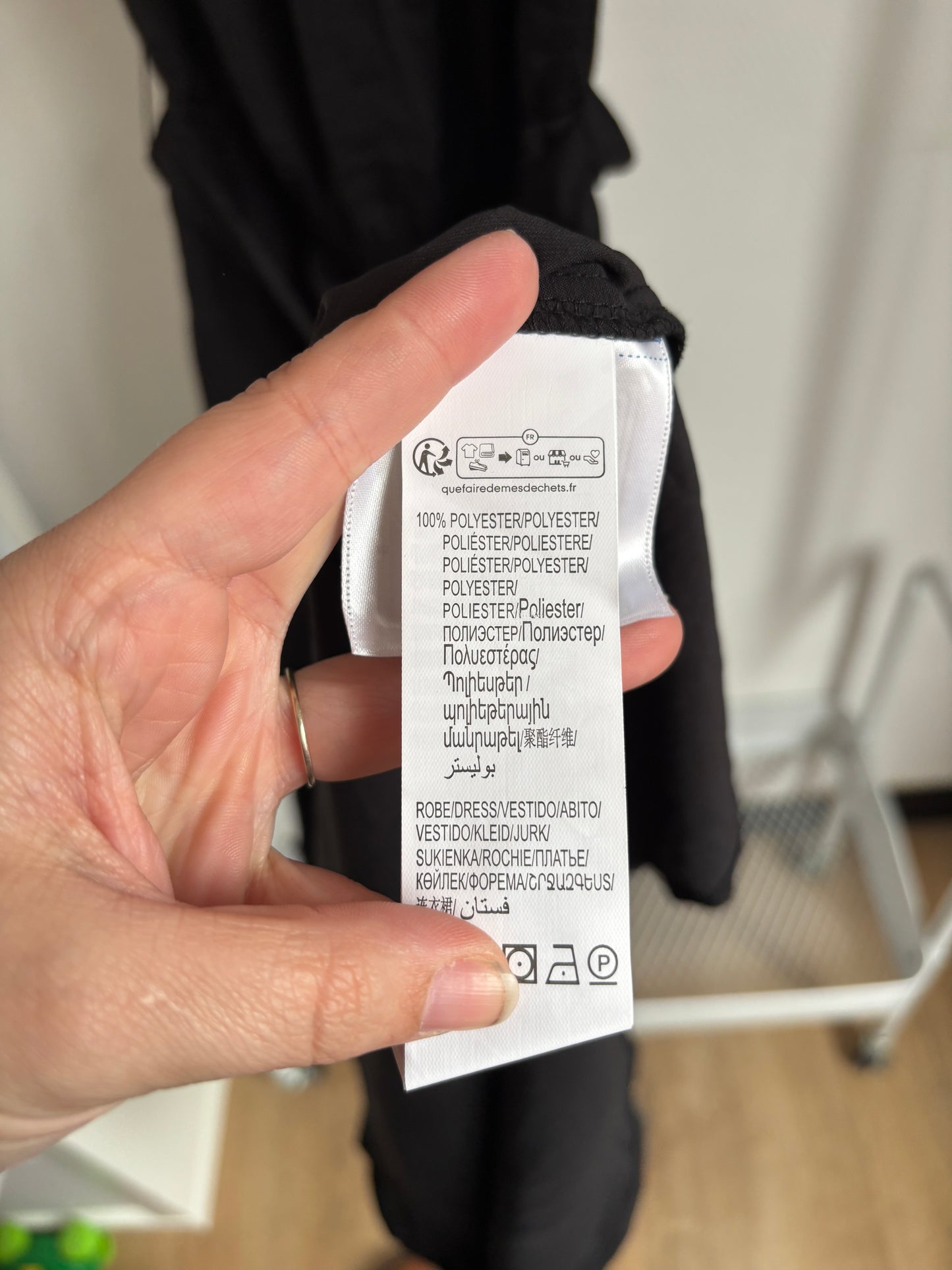 Lange zwarte jurk met riempje