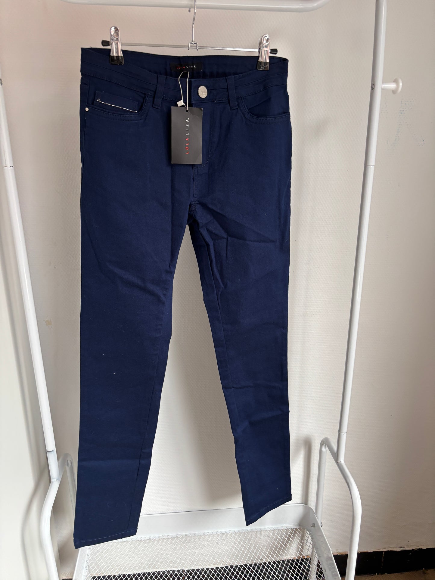 Marineblauwe jeansbroek