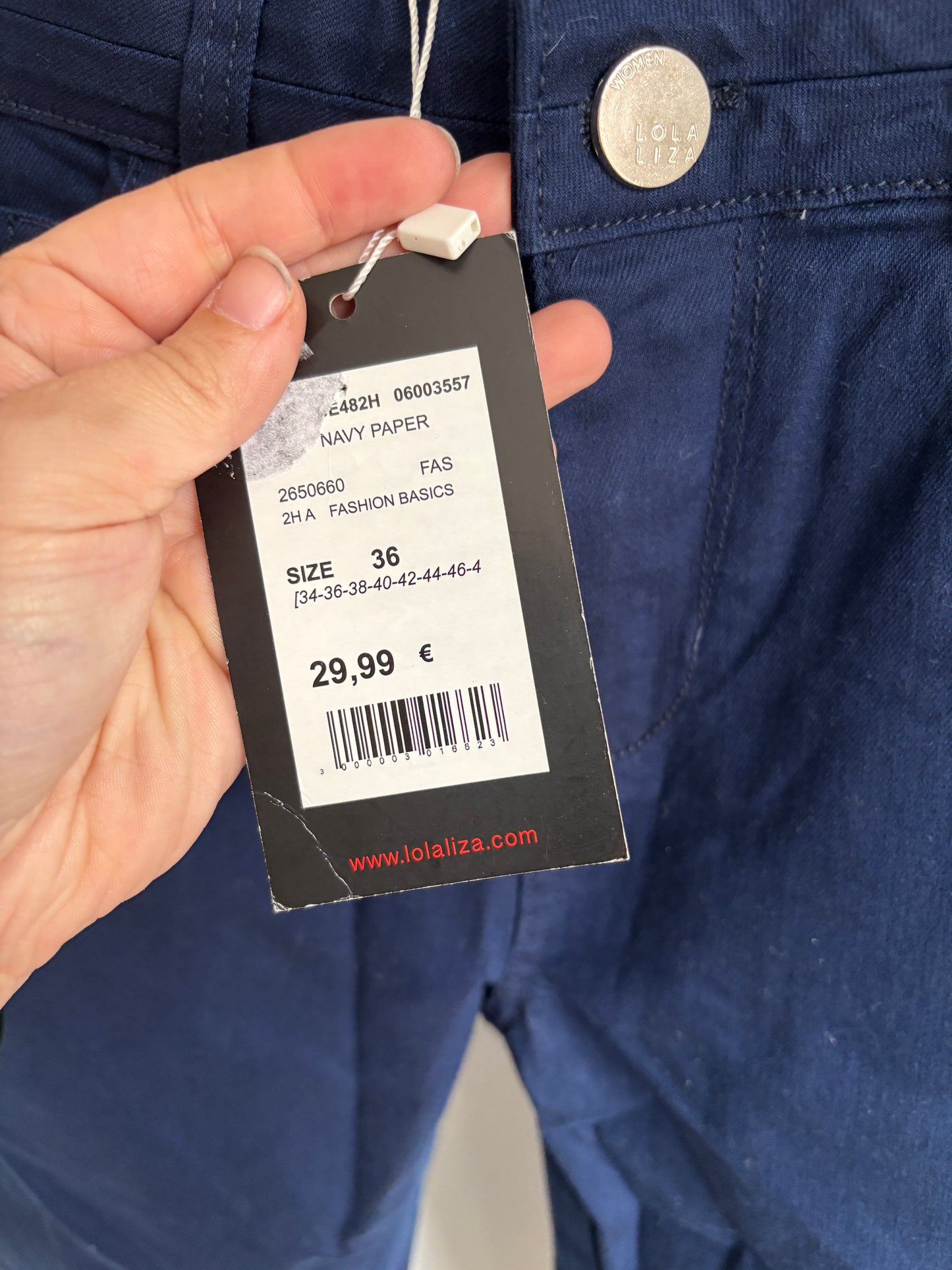 Marineblauwe jeansbroek