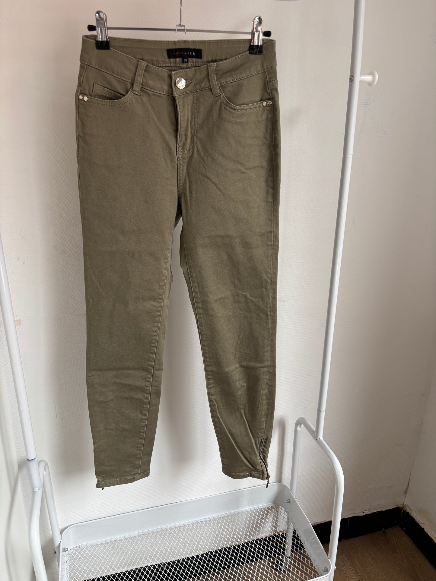Khaki jeansbroek