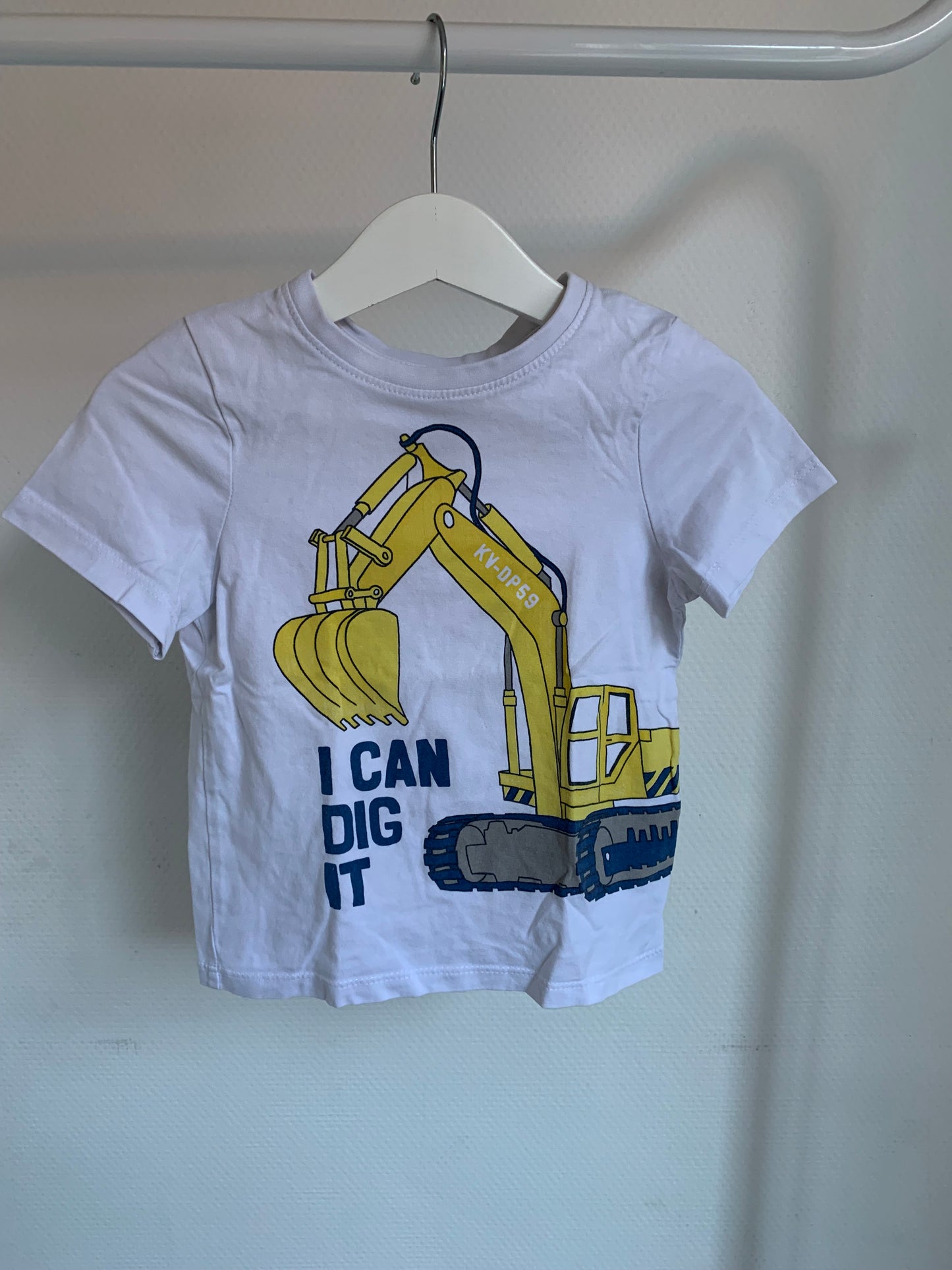 Witte T-shirt "I can dig it"