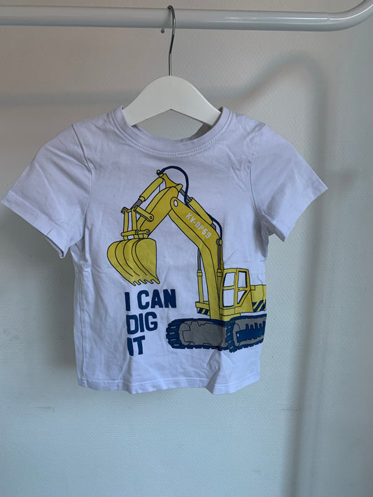 Witte T-shirt "I can dig it"